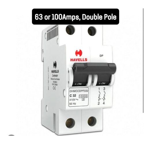 Double pole MCB 63 / 100 A